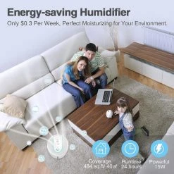 Tatahance 1.05 Gal. Large Room Cool Mist Top Fill Humidifier -Air Quality Shop whites humidifiers f d0102hpd5fw 1f 1000