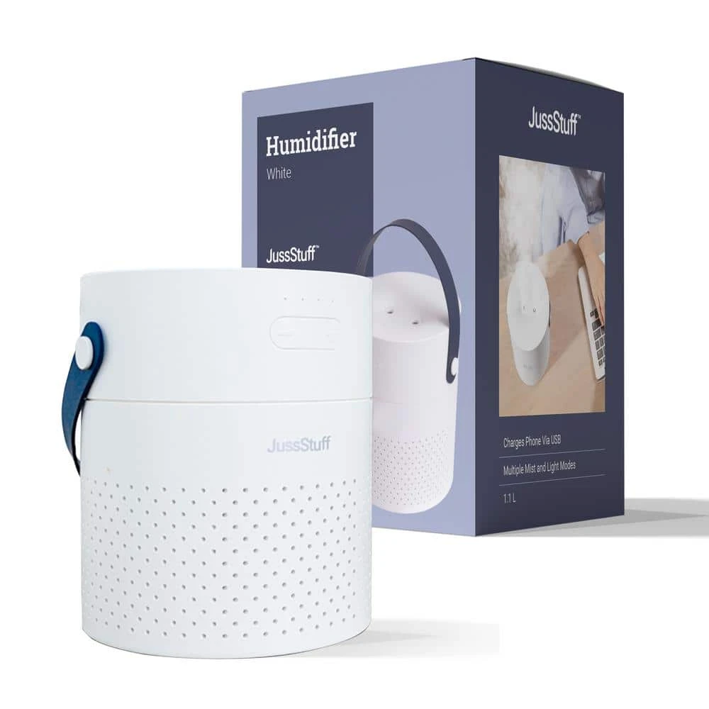 JussStuff Portable Humidifier, 1.1 l Tank Cool Mist Humidifier with 7 Colorful Night Light Function for Home and Travel, White 3 JussStuff Portable Humidifier, 1.1 l Tank Cool Mist Humidifier with 7 Colorful Night Light Function for Home and Travel, White