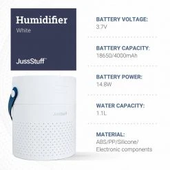 JussStuff Portable Humidifier, 1.1 l Tank Cool Mist Humidifier with 7 Colorful Night Light Function for Home and Travel, White 19 JussStuff Portable Humidifier, 1.1 l Tank Cool Mist Humidifier with 7 Colorful Night Light Function for Home and Travel, White -Air Quality Shop whites humidifiers gxz j628 76 1000