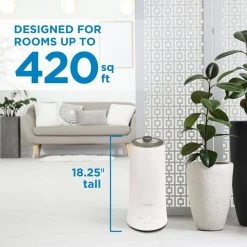 Unbranded 1.6 Gal. 420 sq. ft. Cool Mist Ultrasonic Humidifier with Humidistat and Nightlight 20 Unbranded 1.6 Gal. 420 sq. ft. Cool Mist Ultrasonic Humidifier with Humidistat and Nightlight -Air Quality Shop whites humidifiers h997w 1d 1000