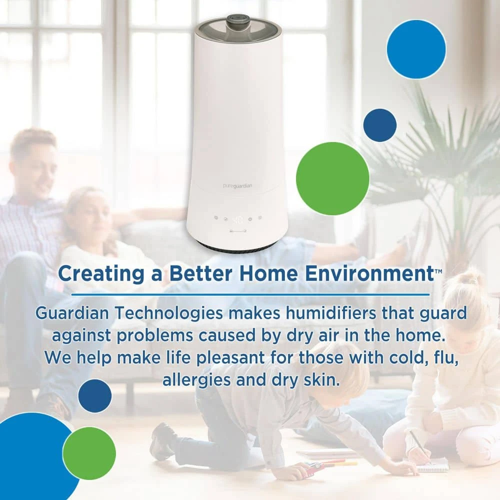 Unbranded 1.6 Gal. 420 sq. ft. Cool Mist Ultrasonic Humidifier with Humidistat and Nightlight 4 Unbranded 1.6 Gal. 420 sq. ft. Cool Mist Ultrasonic Humidifier with Humidistat and Nightlight - Image 2