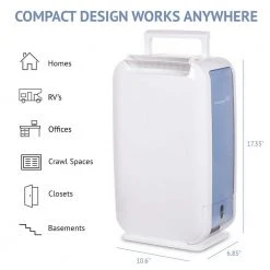 Ivation 13 Pint Small-Area Desiccant Dehumidifier with Continuous Drain Hose 16 Ivation 13 Pint Small-Area Desiccant Dehumidifier with Continuous Drain Hose -Air Quality Shop whites ivation dehumidifiers ivaddh06wh 4f 1000