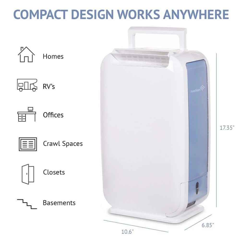 Ivation 13 Pint Small-Area Desiccant Dehumidifier with Continuous Drain Hose 7 Ivation 13 Pint Small-Area Desiccant Dehumidifier with Continuous Drain Hose - Image 5