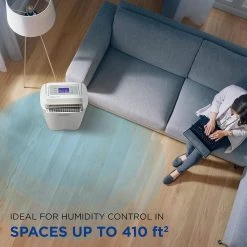 Ivation 19 Pint Wi-Fi Desiccant Dehumidifier w/Continuous Drain Hose and Smartphone Control -Air Quality Shop whites ivation dehumidifiers ivaddh09wifi 4f 1000