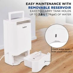 Ivation 19 Pint Wi-Fi Desiccant Dehumidifier w/Continuous Drain Hose and Smartphone Control -Air Quality Shop whites ivation dehumidifiers ivaddh09wifi 66 1000