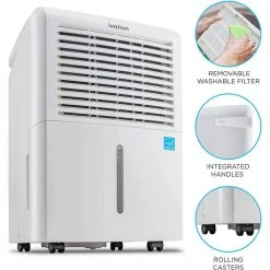 Ivation 50 Pint Energy Star Dehumidifier with Pump and Hose Connector -Air Quality Shop whites ivation dehumidifiers ivadh50pwp2 1f 1000
