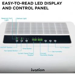 Ivation 50 Pint Energy Star Dehumidifier with Pump and Hose Connector -Air Quality Shop whites ivation dehumidifiers ivadh50pwp2 fa 1000