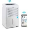 Ivation 50 Pint Smart Wi-Fi Energy Star Dehumidifier with Pump, Hose Connector and App -Air Quality Shop whites ivation dehumidifiers ivaduwifi50wp 64 1000