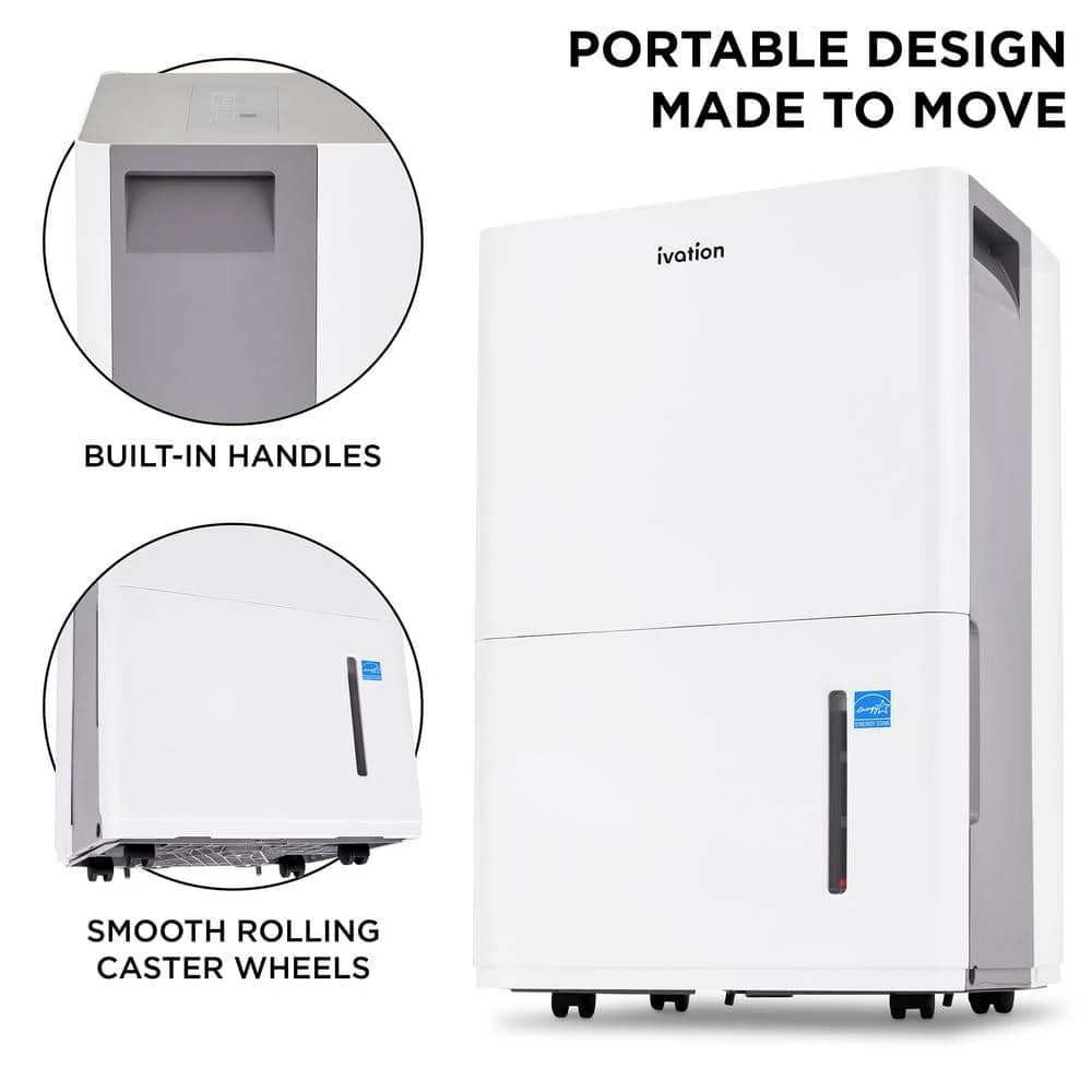 Ivation 35 Pint Energy Star Dehumidifier with Continuous Drain Hose Connector 8 Ivation 35 Pint Energy Star Dehumidifier with Continuous Drain Hose Connector - Image 6