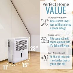 Keystone 35-Pint Dehumidifier with Electronic Controls in White 14 Keystone 35-Pint Dehumidifier with Electronic Controls in White -Air Quality Shop whites keystone dehumidifiers kstad50b 40 1000