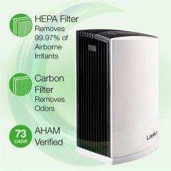 Lasko HEPA Filter Desktop Air Purifier with TotalProtect Filtration -Air Quality Shop whites lasko air purifiers lp200 44 1000