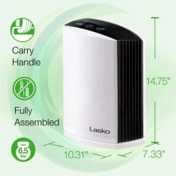 Lasko HEPA Filter Desktop Air Purifier with TotalProtect Filtration -Air Quality Shop whites lasko air purifiers lp200 fa 1000