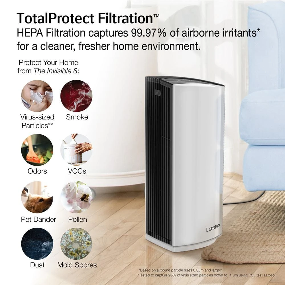 Lasko HEPA Filter Room Air Purifier with Total Protect Filtration 7 Lasko HEPA Filter Room Air Purifier with Total Protect Filtration - Image 5