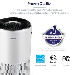 LEVOIT White PlasmaPro 400S Smart True HEPA Air Purifier, 403 sq.ft. -Air Quality Shop whites levoit air purifiers heapaplvsus0076 40 1000