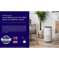 LEVOIT White PlasmaPro 400S Smart True HEPA Air Purifier, 403 sq.ft. -Air Quality Shop whites levoit air purifiers heapaplvsus0076 c3 1000