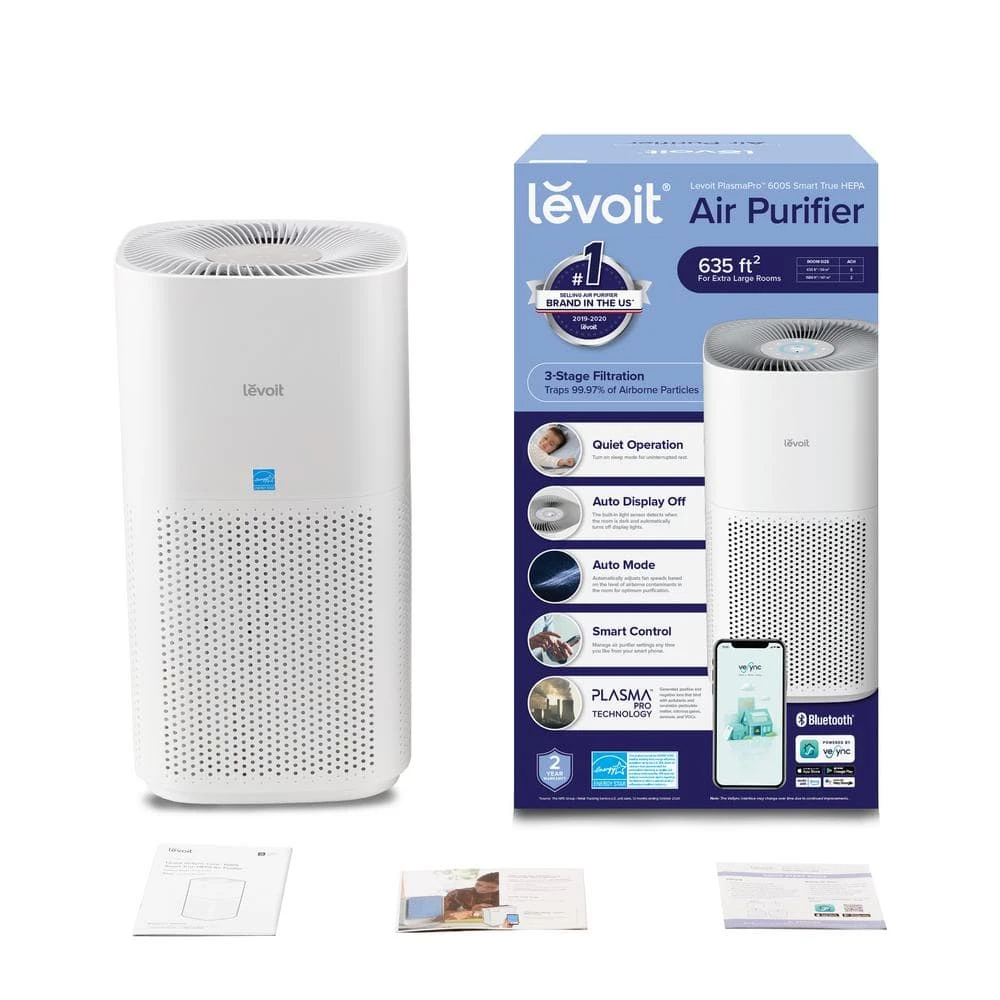 LEVOIT PlasmaPro 600S Smart True 635 sq.ft. White Panel HEPA Air Purifier 12 LEVOIT PlasmaPro 600S Smart True 635 sq.ft. White Panel HEPA Air Purifier - Image 10