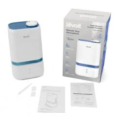 LEVOIT 1 Gal. Smart Ultra-Sonic Cool Mist Humidifier and Diffuser up to 375 sq. ft. -Air Quality Shop whites levoit humidifiers heaphulvsus0030 1f 1000