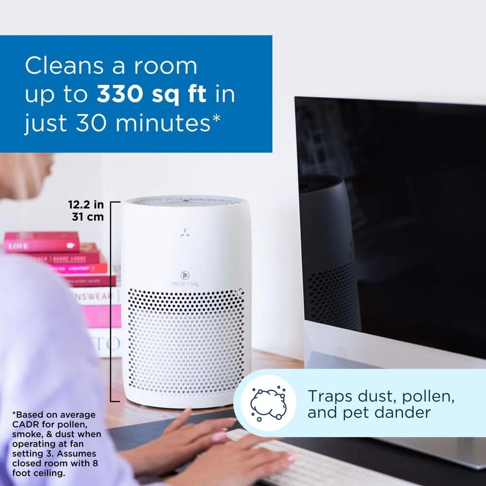 MEDIFY AIR Medify MA-22 Air Purifier with H13 True HEPA Filter : 330 sq ft Coverage : 99.9% Removal to 0.1 Microns : White, 1-Pack 4 MEDIFY AIR Medify MA-22 Air Purifier with H13 True HEPA Filter : 330 sq ft Coverage : 99.9% Removal to 0.1 Microns : White, 1-Pack - Image 2