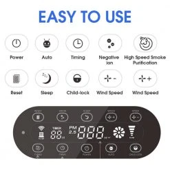 Merax Smart True HEPA Air Purifier with Wisdom WiFi, PM2.5 Monitor and Movable Wheel for 3000 sq.ft. -Air Quality Shop whites merax air purifiers sf285857aaa 1f 1000