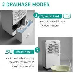 Merax 30-Pint Dehumidifier with 2 l Water Tank and Drain Hose 19 Merax 30-Pint Dehumidifier with 2 l Water Tank and Drain Hose -Air Quality Shop whites merax dehumidifiers gl002aak fa 1000