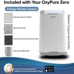 NuWave Oxypure Zero E1000 Smart Air Purifier -Air Quality Shop whites nuwave air purifiers 47251 1f 1000