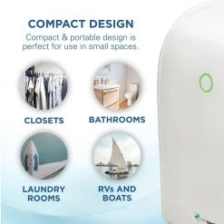 PureGuardian 0.33 Gal. Small Space Dehumidifier -Air Quality Shop whites pureguardian dehumidifiers dh201wca 1f 1000