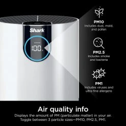 Shark Air Purifier with True HEPA Filter & Microban Antimicrobial Protection (500 sq. ft.) HP102 -Air Quality Shop whites shark air purifiers hp102 1f 1000
