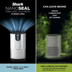 Shark Air Purifier with True HEPA Filter & Microban Antimicrobial Protection (500 sq. ft.) HP102 -Air Quality Shop whites shark air purifiers hp102 fa 1000