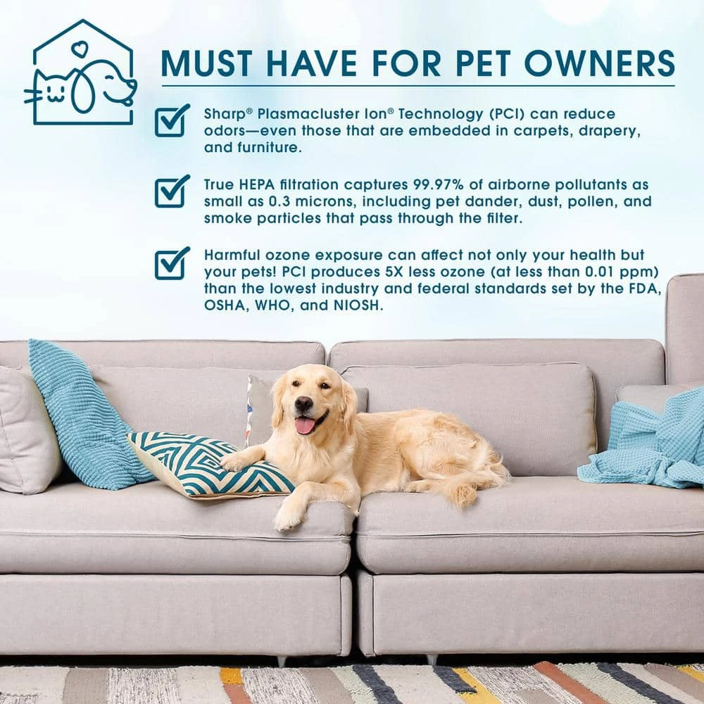 Sharp Air Purifier with Plasmacluster Ion Technology for Large Rooms, True HEPA Filter for Dust, Smoke, Pollen and Pet Dander 6 Sharp Air Purifier with Plasmacluster Ion Technology for Large Rooms, True HEPA Filter for Dust, Smoke, Pollen and Pet Dander - Image 4