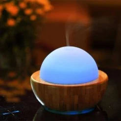 SPT Ultrasonic Aroma Diffuser Humidifier with Wood Base -Air Quality Shop whites spt humidifiers sa 013 31 1000
