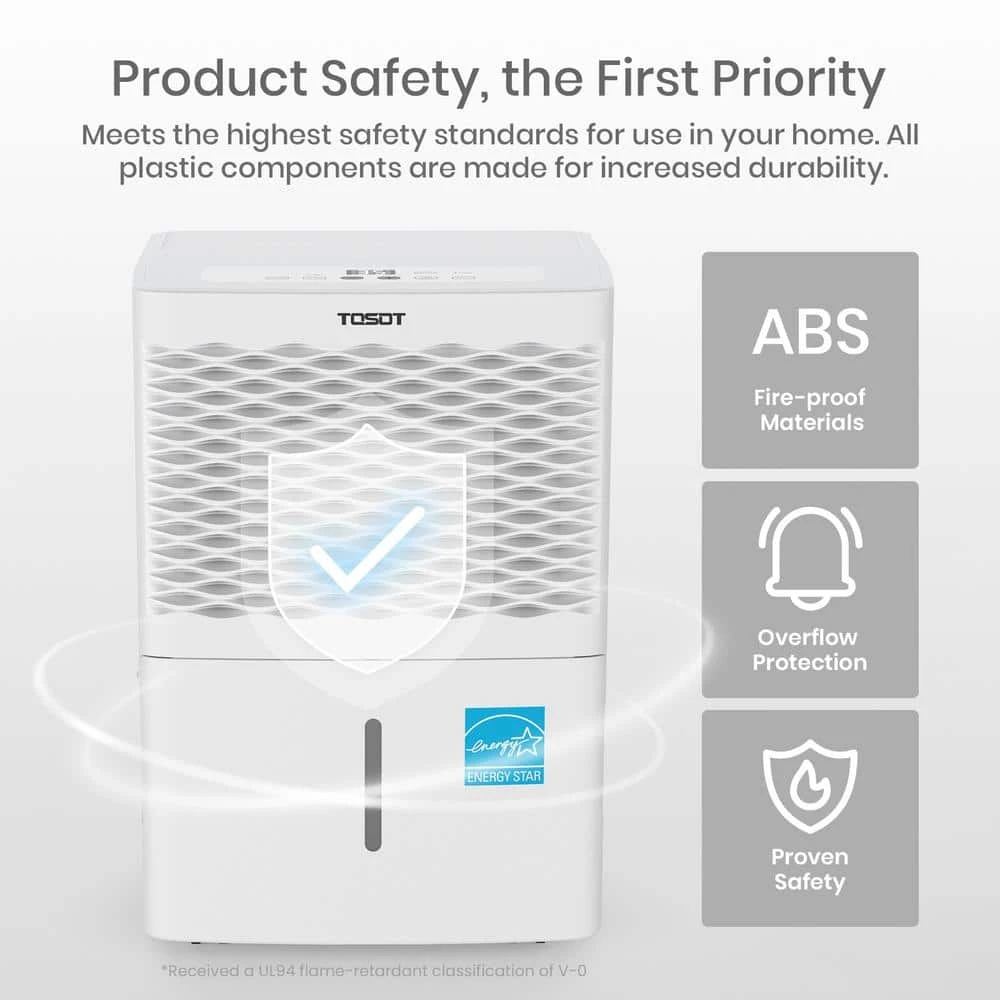 Tosot 20-Pint Capacity 1,500 sq. ft. Energy Star Dehumidifier for Home, Basement, Bedroom or Bathroom 6 Tosot 20-Pint Capacity 1,500 sq. ft. Energy Star Dehumidifier for Home, Basement, Bedroom or Bathroom - Image 4