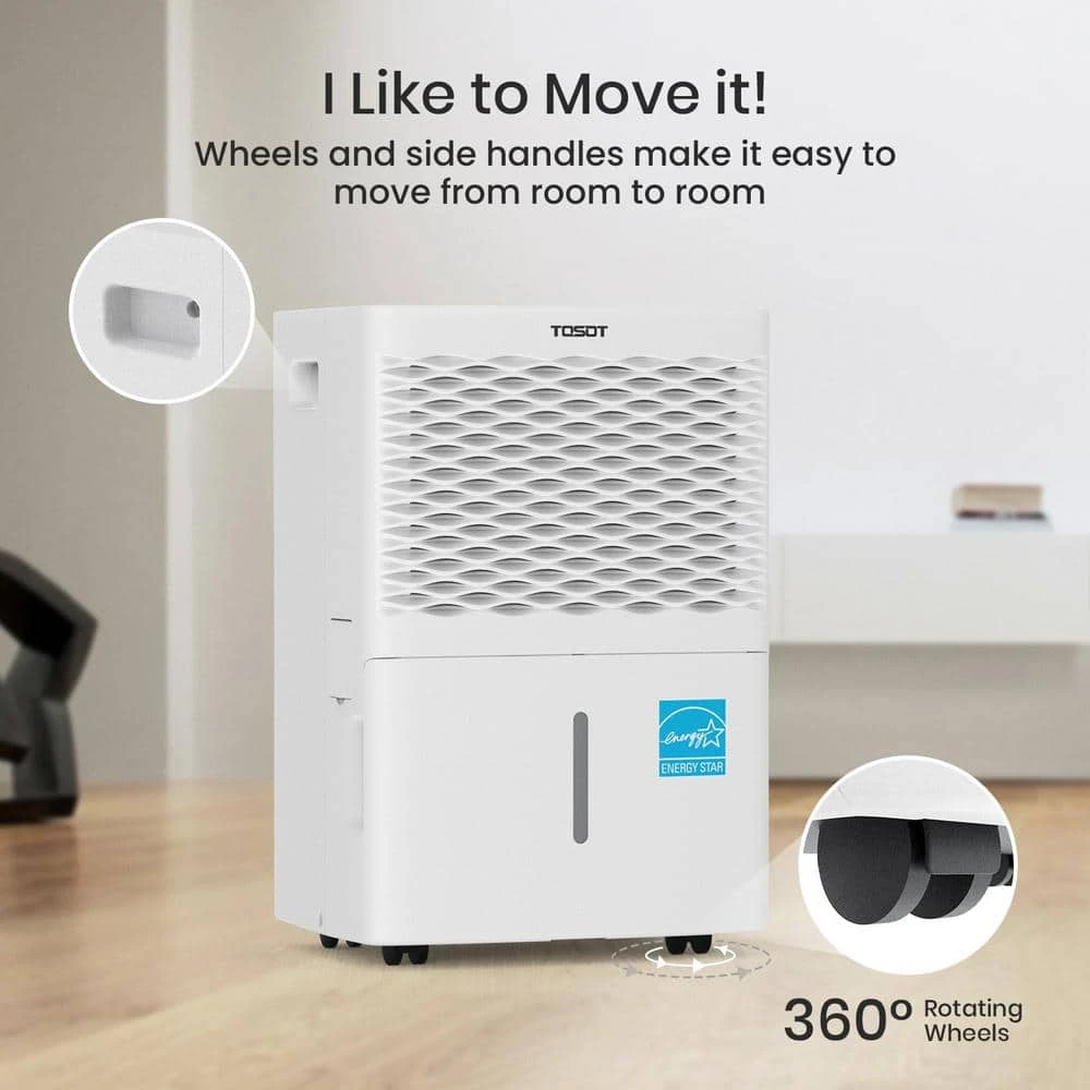 Tosot 20-Pint Capacity 1,500 sq. ft. Energy Star Dehumidifier for Home, Basement, Bedroom or Bathroom 10 Tosot 20-Pint Capacity 1,500 sq. ft. Energy Star Dehumidifier for Home, Basement, Bedroom or Bathroom - Image 8