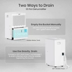 Tosot 20-Pint Capacity 1,500 sq. ft. Energy Star Dehumidifier for Home, Basement, Bedroom or Bathroom 12 Tosot 20-Pint Capacity 1,500 sq. ft. Energy Star Dehumidifier for Home, Basement, Bedroom or Bathroom -Air Quality Shop whites tosot dehumidifiers 20 pint 4f 1000