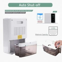 VIVOSUN 1.23-Pint Electric Mini Dehumidifier with Timer, 2200 ml Water Tank and Drain Hose for Basement or Smaller Room -Air Quality Shop whites vivosun dehumidifiers x002bp96m1 1f 1000