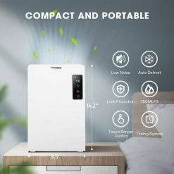 VIVOSUN 1.23-Pint Electric Mini Dehumidifier with Timer, 2200 ml Water Tank and Drain Hose for Basement or Smaller Room -Air Quality Shop whites vivosun dehumidifiers x002bp96m1 44 1000