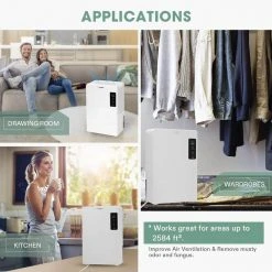 VIVOSUN 1.23-Pint Electric Mini Dehumidifier with Timer, 2200 ml Water Tank and Drain Hose for Basement or Smaller Room -Air Quality Shop whites vivosun dehumidifiers x002bp96m1 c3 1000