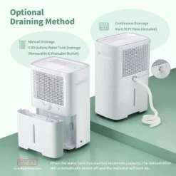 Waykar 50-Pint Capacity 3,500 Sq. Ft. Smart Control Home Dehumidifier With Bucket Auto Drain For Basements Or Bedrooms -Air Quality Shop whites waykar dehumidifiers hdcx pd08e 1f 1000