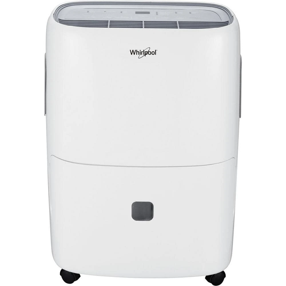 Whirlpool 50-Pint Portable Dehumidifier with 24-Hour Timer, Auto Shut-Off, Easy-Clean Filter, Auto-Restart and Wheels 3 Whirlpool 50-Pint Portable Dehumidifier with 24-Hour Timer, Auto Shut-Off, Easy-Clean Filter, Auto-Restart and Wheels