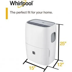 Whirlpool 50-Pint Portable Dehumidifier with Built-In Pump, 24-Hour Timer, Auto Shut-Off, Easy-Clean Filter and Auto-Restart 14 Whirlpool 50-Pint Portable Dehumidifier with Built-In Pump, 24-Hour Timer, Auto Shut-Off, Easy-Clean Filter and Auto-Restart -Air Quality Shop whites whirlpool dehumidifiers whad50pcw 4f 1000