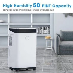 Xspracer High Humidity 50-Pints Capacity 4800 Sq.Ft. Dehumidifier -Air Quality Shop whites xspracer dehumidifiers jh ex287065aak 31 1000